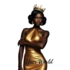 Black Boss Lady Elegant Pose Metallic Gold Dress Crown #4258 | Free PNG Download