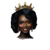 Black Boss Lady Realistic Portrait Wearing A Gold Crown #7073 | Free PNG Download