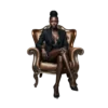 Black Boss Lady Realistic Woman Sitting On A Luxury Chair #6557 | Free PNG Download