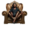 Black Boss Lady Realistic Woman Sitting On A Luxury Chair #2882 | Free PNG Download