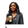 Black Boss Lady Smiling Confidently Holding A Coffee Cup #4719 | Free PNG Download