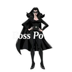 Black Boss Lady Standing Strong With Cape Flowing Superhero #8926 | Free PNG Download