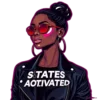 Black Boss Lady Urban Chic Style Leather Jacket Hoop #3300 | Free PNG Download