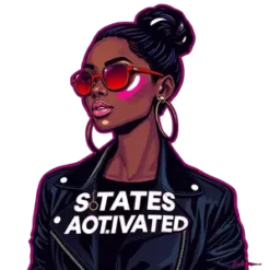 Black Boss Lady Urban Chic Style Leather Jacket Hoop #3300 | Free PNG Download