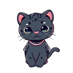Black Panther As A Kawaii Vector Illustration Pastel Colors #1190 | Free PNG Download