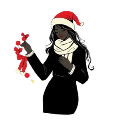 Black Woman Christmas Design Festive And Cozy Theme #4926 | Free PNG Download