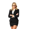 Blonde Businesswoman With Glasses Wearing A Black Suit And #1 #4649 | Free PNG Download