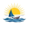Boat Waves And Sun Rays Minimal T Shirt Design #3834 | Free PNG Download
