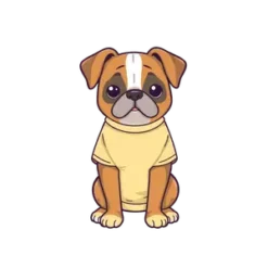 Boxer As A Kawaii Vector Illustration Pastel Colors Sparkles #1640 | Free PNG Download
