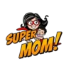 Cartoon Style Super Mom With A Red Cape Holding A Child Bold #6324 | Free PNG Download