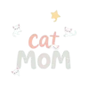 Cat Mom Dreamy Pastel Font With Stars And Sleepy Kittens #9291 | Free PNG Download