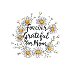 Charming Hand Drawn Daisy Bouquet With Forever Grateful For #2664 | Free PNG Download