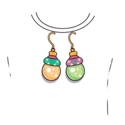 Christmas Earrings As A Kawaii Vector Illustration Pastel #6456 | Free PNG Download