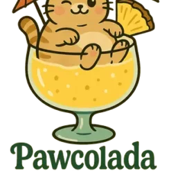 Chubby Cat Pawcolada #3654 | Free PNG Download