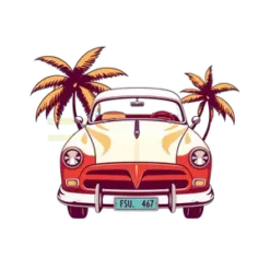 Cuba Inspired Summer T Shirt Design Vintage Travel Style No #9367 | Free PNG Download