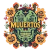 Dia De Los Muertos With Retro 70s Typography Boho Floral #2478 | Free PNG Download