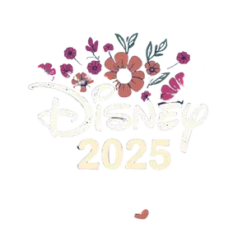 Disney 2025 With Retro 70s Typography Boho Floral Background #1835 | Free PNG Download