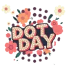Dot Day With Retro 70s Typography Boho Floral Background #2610 | Free PNG Download