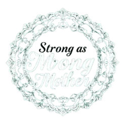Elegant Lace Frame Around Strong As A Mother Script Vintage #1887 | Free PNG Download