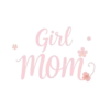 Girl Mom Light Pink Cursive Font With Floral Swirls And #4834 | Free PNG Download