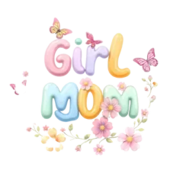 Girl Mom Pastel Rainbow Bubble Letters With Butterflies And #2750 | Free PNG Download