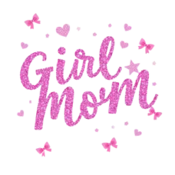 Girl Mom Pink Glitter Script With Stars Hearts And Bows #8799 | Free PNG Download