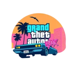 Grand Theft Auto Vice City Retro Design For T Shirt #4740 | Free PNG Download