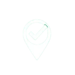 Green Outline Of A Checkmark Inside Of A Geolocation Pin | Free PNG Download