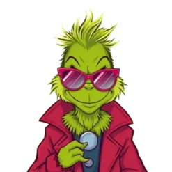 Grinch Character With Retro Outfit And Disco Glasses Groovy #3943 | Free PNG Download