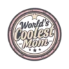 Grunge Retro Design With Worlds Coolest Mom Badge Style #7607 | Free PNG Download