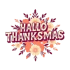 Hallothanksmas With Retro 70s Typography Boho Floral #4476 | Free PNG Download