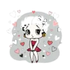 Hand Drawn Betty Boop Surrounded By Cute Doodles Like Hearts #6515 | Free PNG Download