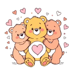 Hand Drawn Care Bears Png Surrounded By Cute Doodles Like #1 | PNG Clipart #910
