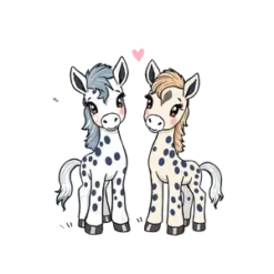 Hand Drawn Colts Surrounded By Cute Doodles Like Hearts And #1726 | Free PNG Download