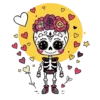 Hand Drawn Dia De Los Muertos Surrounded By Cute Doodles #6938 | Free PNG Download