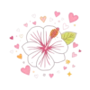 Hand Drawn Hibiscus Surrounded By Cute Doodles Like Hearts #1132 | Free PNG Download