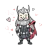 Hand Drawn Thor Surrounded By Cute Doodles Like Hearts And #1177 | Free PNG Download