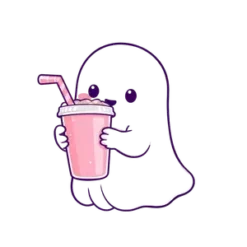 Kawaii Pastel Ghost Holding 28 | Free PNG Download