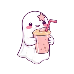 Kawaii Pastel Ghost Holding 26 | Free PNG Download