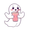 Kawaii Pastel Ghost Holding 24 | Free PNG Download
