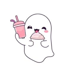 Kawaii Pastel Ghost Holding 20 | Free PNG Download