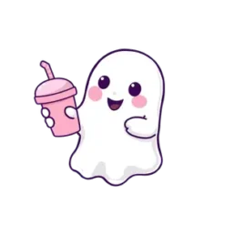 Kawaii Pastel Ghost Holding 2 | Free PNG Download
