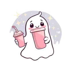 Kawaii Pastel Ghost Holding 1 | Free PNG Download