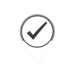 Large Black And White Checkmark Inside An Outline Of A #1 | Free PNG Download #593