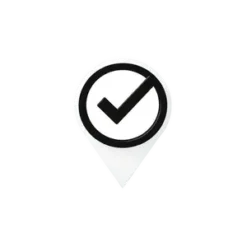 Large Black And White Checkmark Inside An Outline Of A #2 | Free PNG Download #935