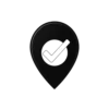 Large Black And White Checkmark Inside An Outline Of A #2 | Free PNG Download #328