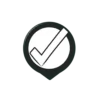 Large Black And White Checkmark Inside An Outline Of A #3 | Free PNG Download #872