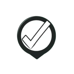 Large Black And White Checkmark Inside An Outline Of A #3 | Free PNG Download #872
