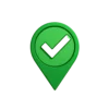 Large Green Checkmark Inside An Outline Of A Geolocation Pin #3 | PNG Clipart #522