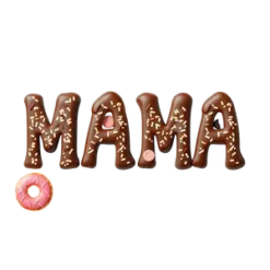 Mama Bold Serif Text Filled With Chocolate And Candy Texture #1899 | Free PNG Download